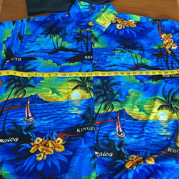 Tropical XL Button Short Sleeve Shirt Camp - Picture 8 of 8